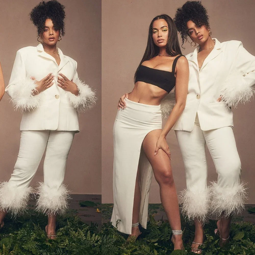 HOUSE OF CB 'Fae' Ivory Hem Trousers NWOT - Picture 7 of 15